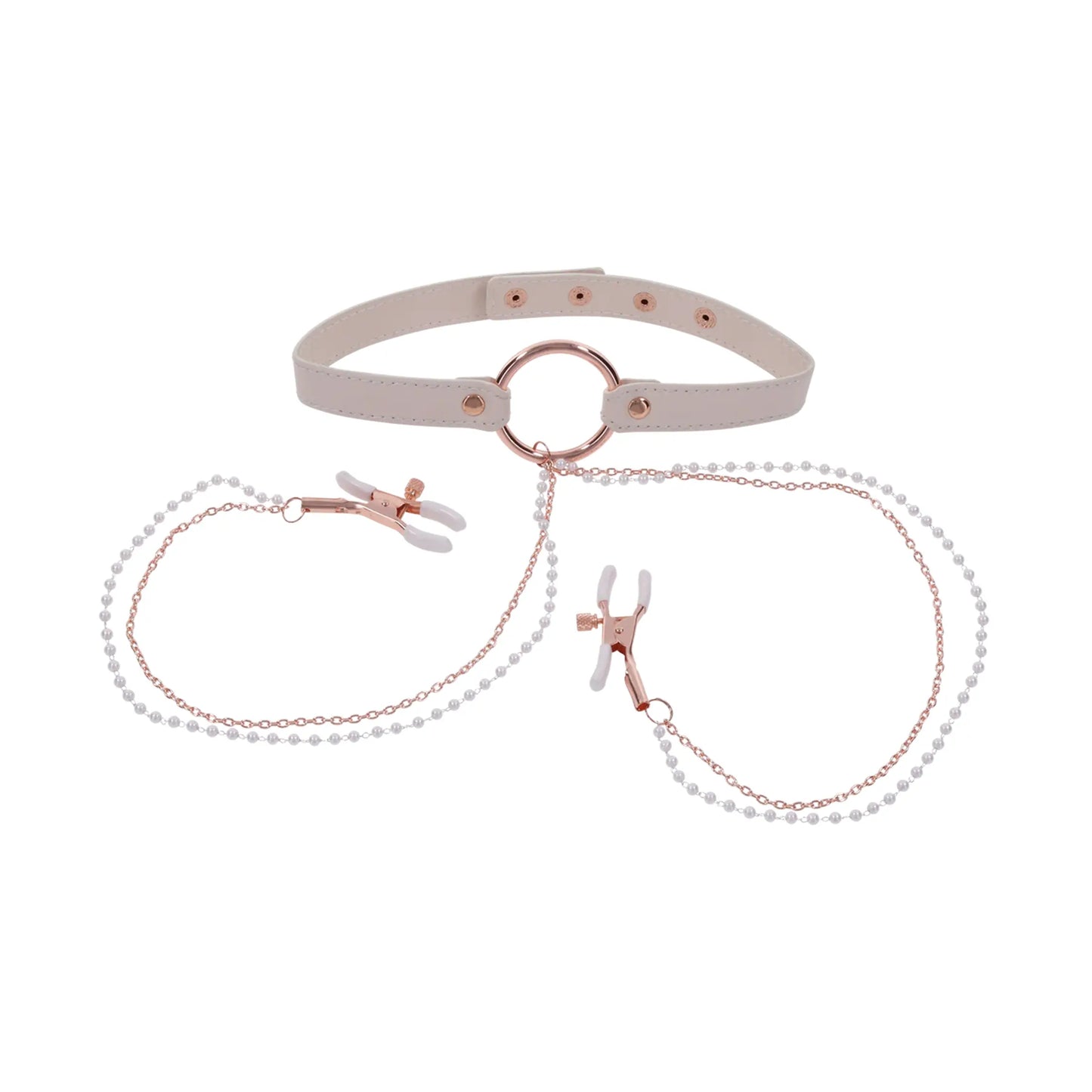 Sex & Mischief’s Peaches 'n CreaMe Collar With Nipple Clamps