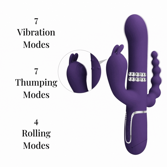 Pretty Love's Triple Stimulation Rabbit Vibrator with Anal Beads