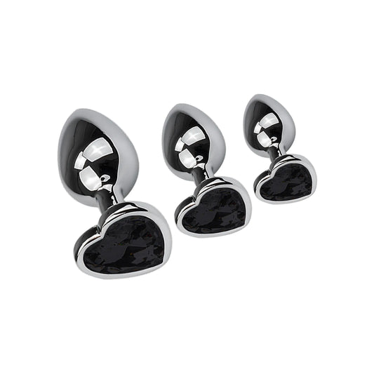 Heartbreakers - Lustra’s Jewelled Metal Heart Anal Plug Set
