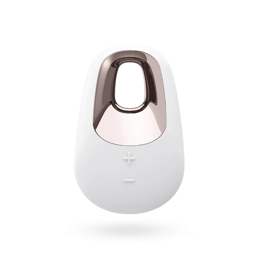 Satisfyer's White Temptation | Lay-on clitoral vibrator with metallic detail