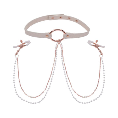 Sex & Mischief’s Peaches 'n CreaMe Collar With Nipple Clamps