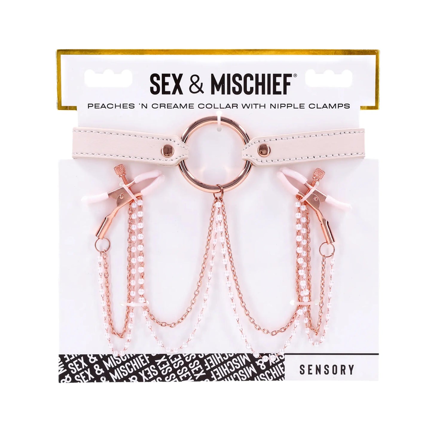 Sex & Mischief’s Peaches 'n CreaMe Collar With Nipple Clamps