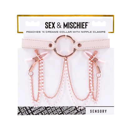 Sex & Mischief’s Peaches 'n CreaMe Collar With Nipple Clamps