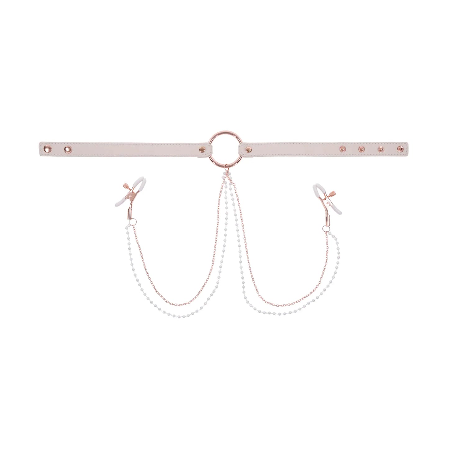 Sex & Mischief’s Peaches 'n CreaMe Collar With Nipple Clamps