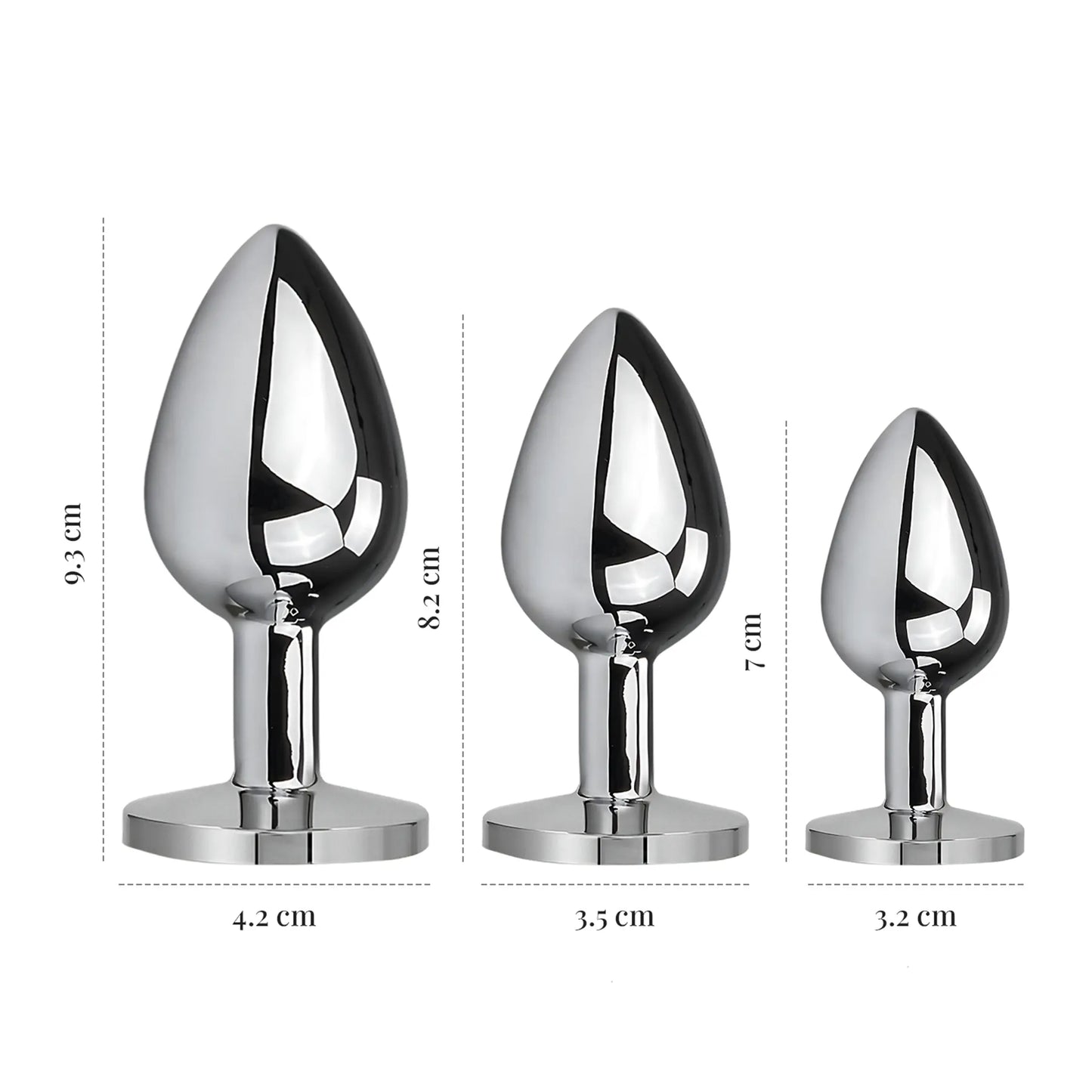 Goldilocks Glam - Jewelled Metal Anal Plug Set (3 pieces)