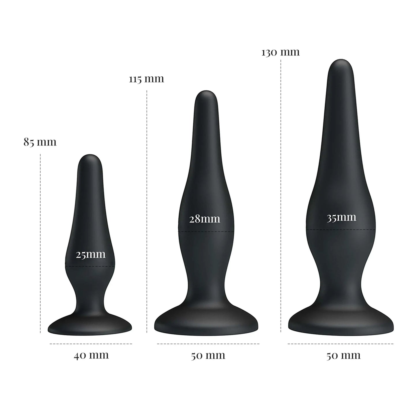 Pretty Love's Curved Silicone Butt Plug (available in three sizes)