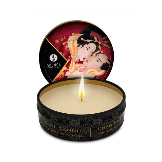 Shunga's Mini Massage Candle 'Sparkling Strawberry Wine'