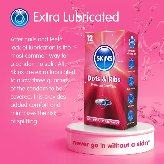Skins Condoms Dots & Ribs 12 Pack