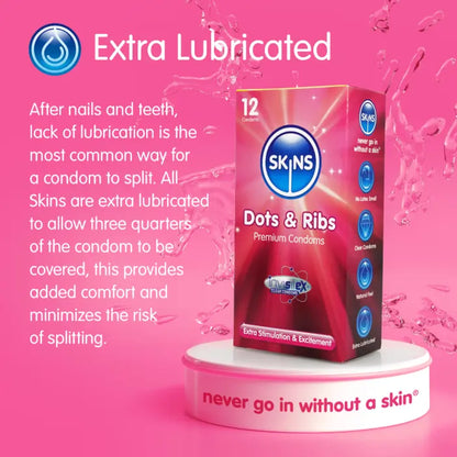 Skins Condoms Dots & Ribs 12 Pack