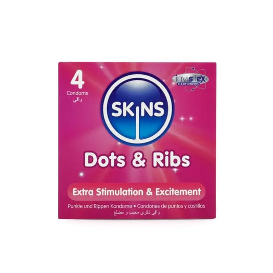 Skins Condoms Dots & Ribs 4 Pack